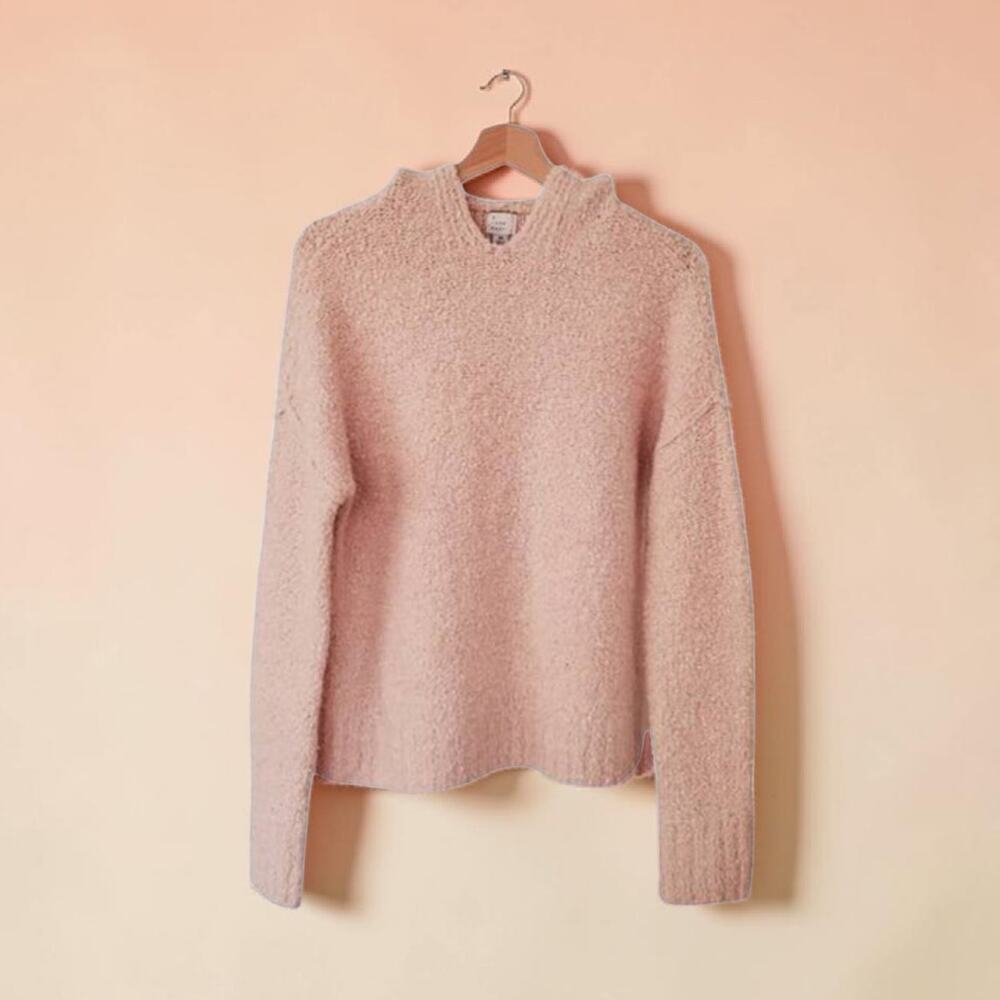 A New Day Light Pink Hooded Knit Sweater - Size XS - Soft Textured EUC